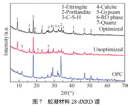 胶凝材料 28 dXRD 谱